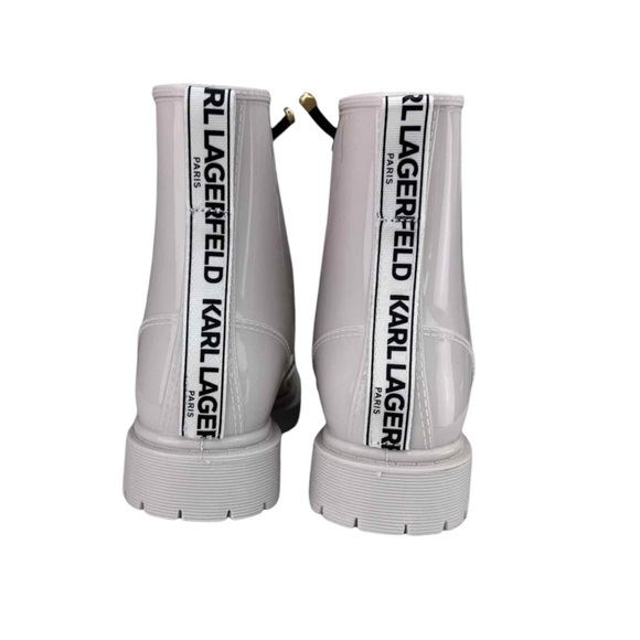 KARL LAGERFELD NWT White TOPANGA Rubber Boots Size 9 - Picture 4 of 11
